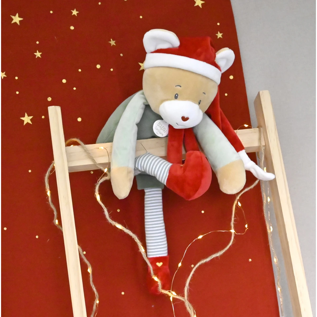 DOUDOU ET COMPAGNIE DOUDOU przytulanka chochlik świąteczny  40 cm Farceur Cotillon