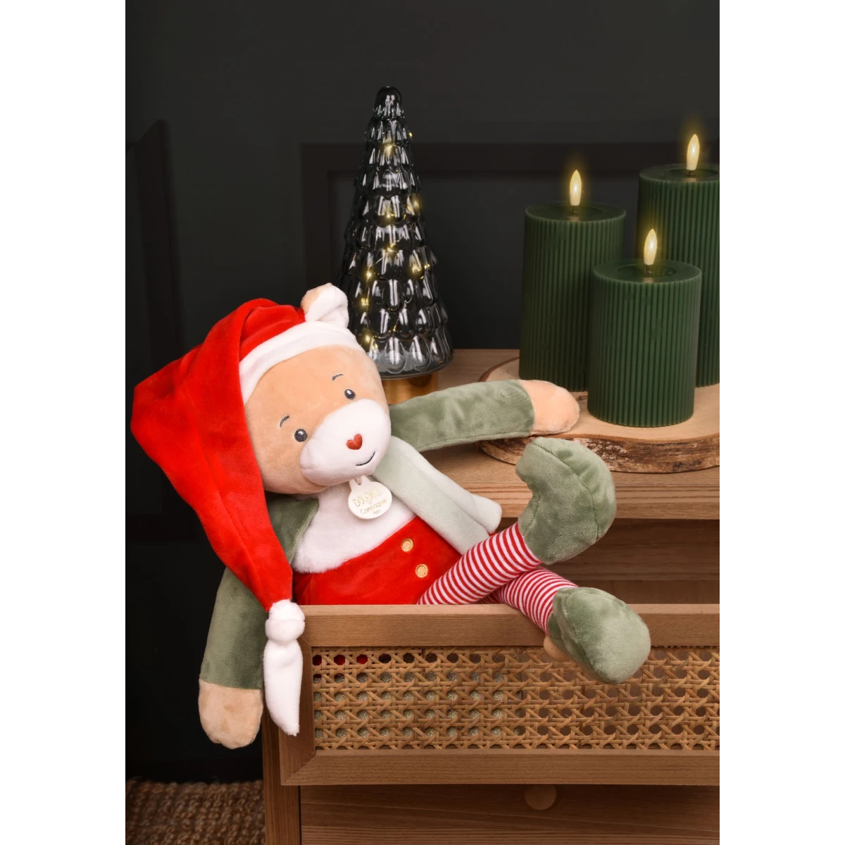 DOUDOU ET COMPAGNIE DOUDOU przytulanka chochlik świąteczny  40 cm Farceur Cannelle