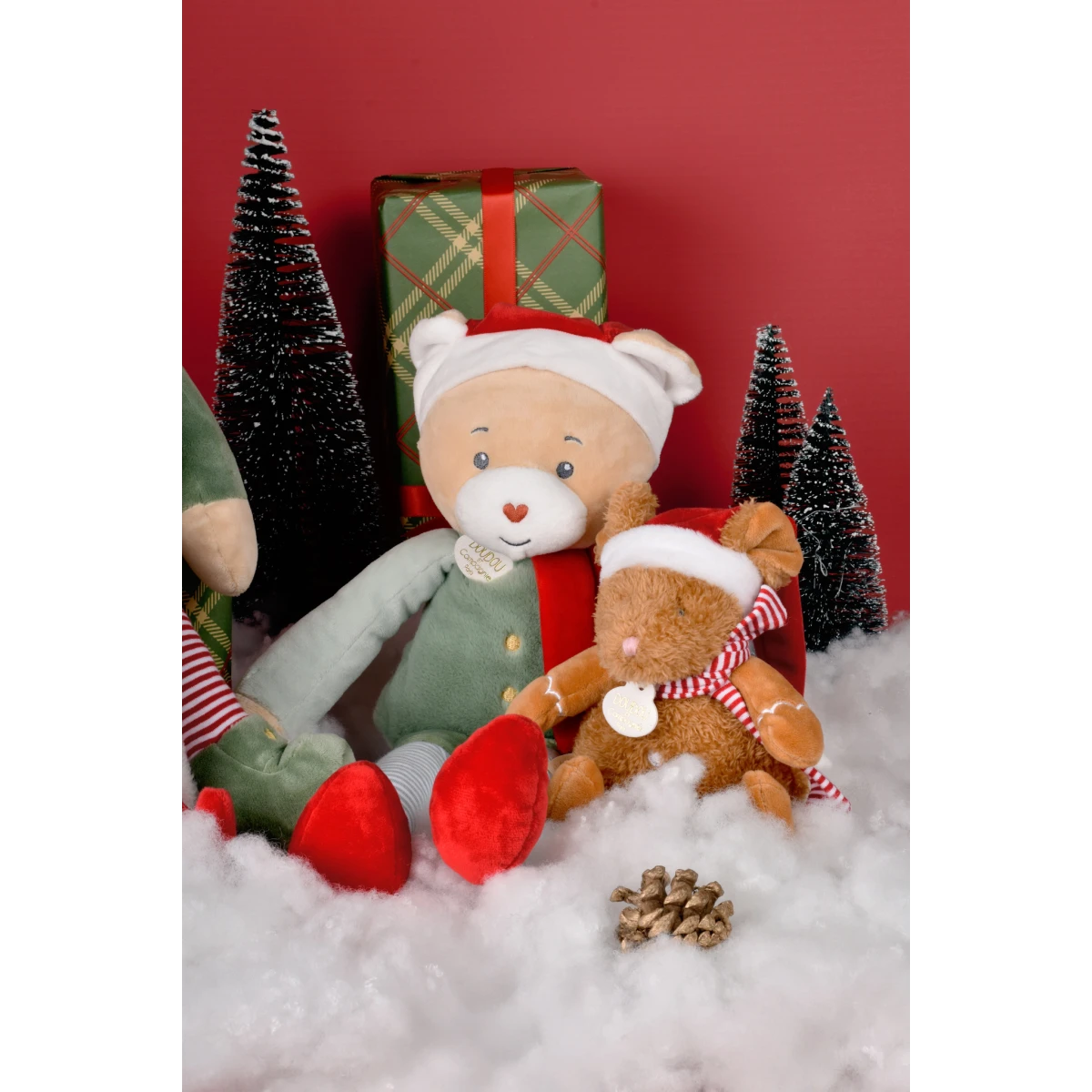 DOUDOU ET COMPAGNIE DOUDOU przytulanka chochlik świąteczny  40 cm Farceur Cotillon