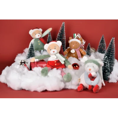 DOUDOU ET COMPAGNIE DOUDOU przytulanka chochlik świąteczny z domkiem  27 cm Farceur Cotillon