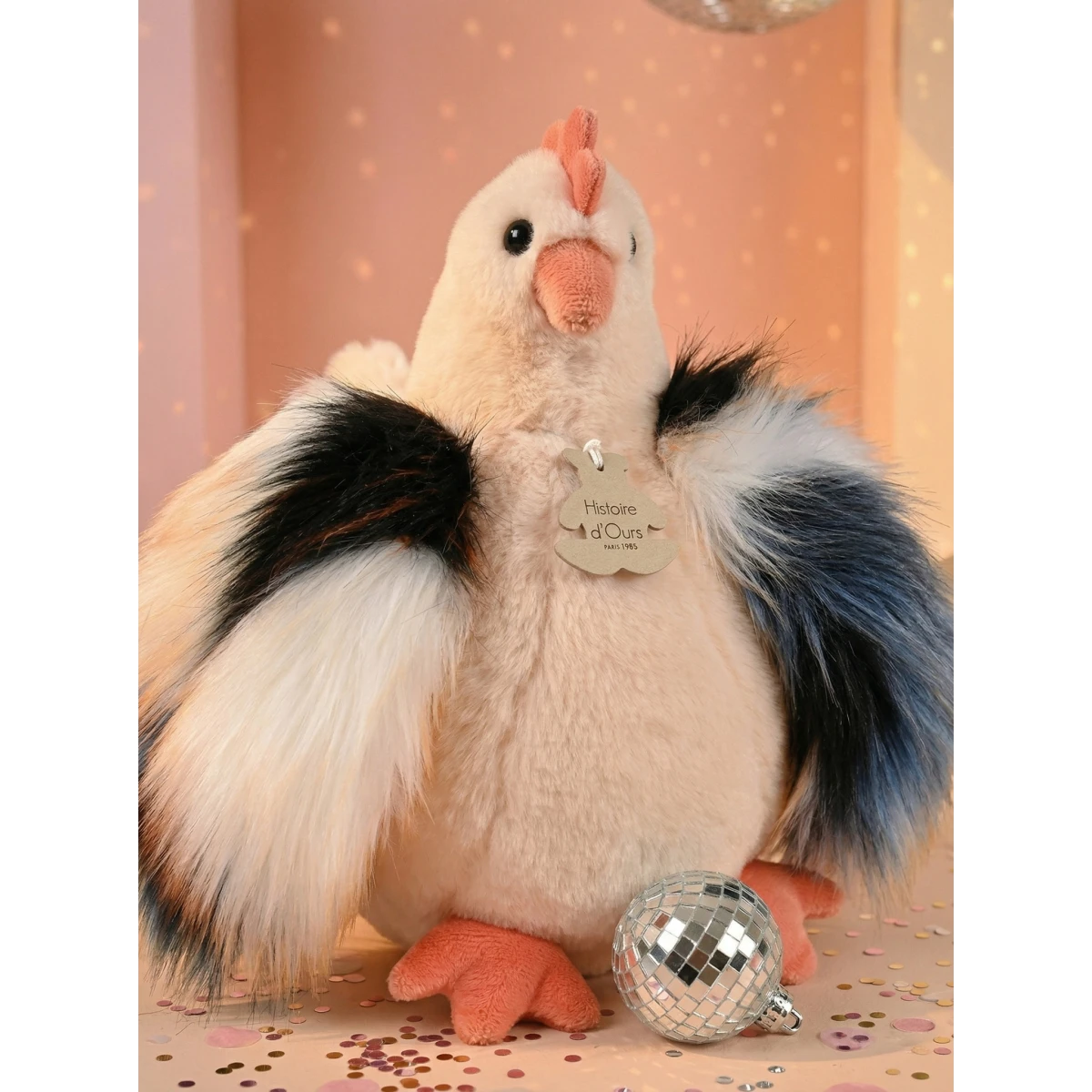 DOUDOU ET COMPAGNIE DOUDOU przytulanka kurka Poulette Histoire d'Ours 20 cm beżowa