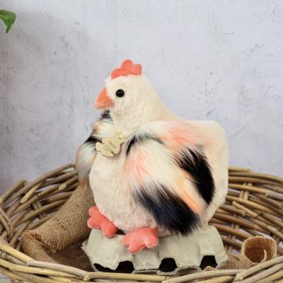DOUDOU ET COMPAGNIE DOUDOU przytulanka kurka Poulette Histoire d'Ours 20 cm beżowa