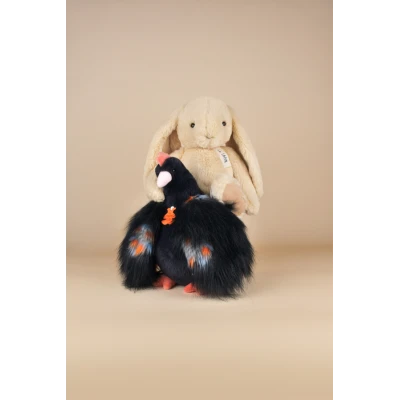 DOUDOU ET COMPAGNIE DOUDOU przytulanka kurka Poulette Histoire d'Ours 28 cm czarna