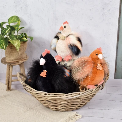DOUDOU ET COMPAGNIE DOUDOU przytulanka kurka Poulette Histoire d'Ours 20 cm beżowa
