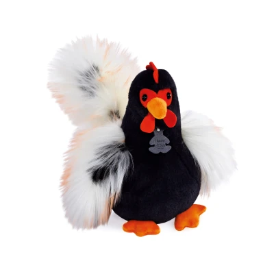 DOUDOU ET COMPAGNIE DOUDOU przytulanka kogucik Coq'Rico Histoire d'Ours 26 cm czarno-biały