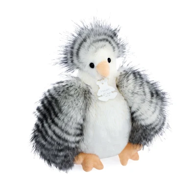DOUDOU ET COMPAGNIE DOUDOU przytulanka kurka Poulette Histoire d'Ours 20 cm biało-szara