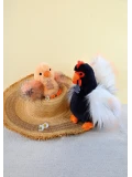 DOUDOU ET COMPAGNIE DOUDOU przytulanka kogucik Coq'Rico Histoire d'Ours 26 cm czarno-biały