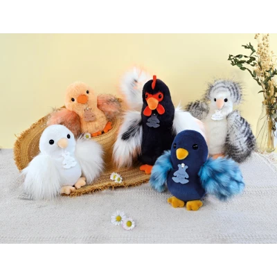 DOUDOU ET COMPAGNIE DOUDOU przytulanka kogucik Coq'Rico Histoire d'Ours 26 cm czarno-biały