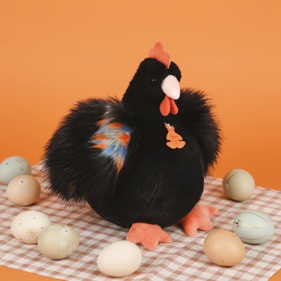 DOUDOU ET COMPAGNIE DOUDOU przytulanka kurka Poulette Histoire d'Ours 28 cm czarna