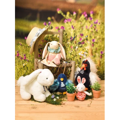 DOUDOU ET COMPAGNIE DOUDOU przytulanka kogucik Coq'Rico Histoire d'Ours 26 cm czarno-biały