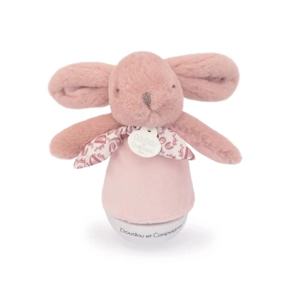 DOUDOU ET COMPAGNIE DOUDOU lampka nocna muzyczna Lapin Doudou Culbuto  16 cm różowa