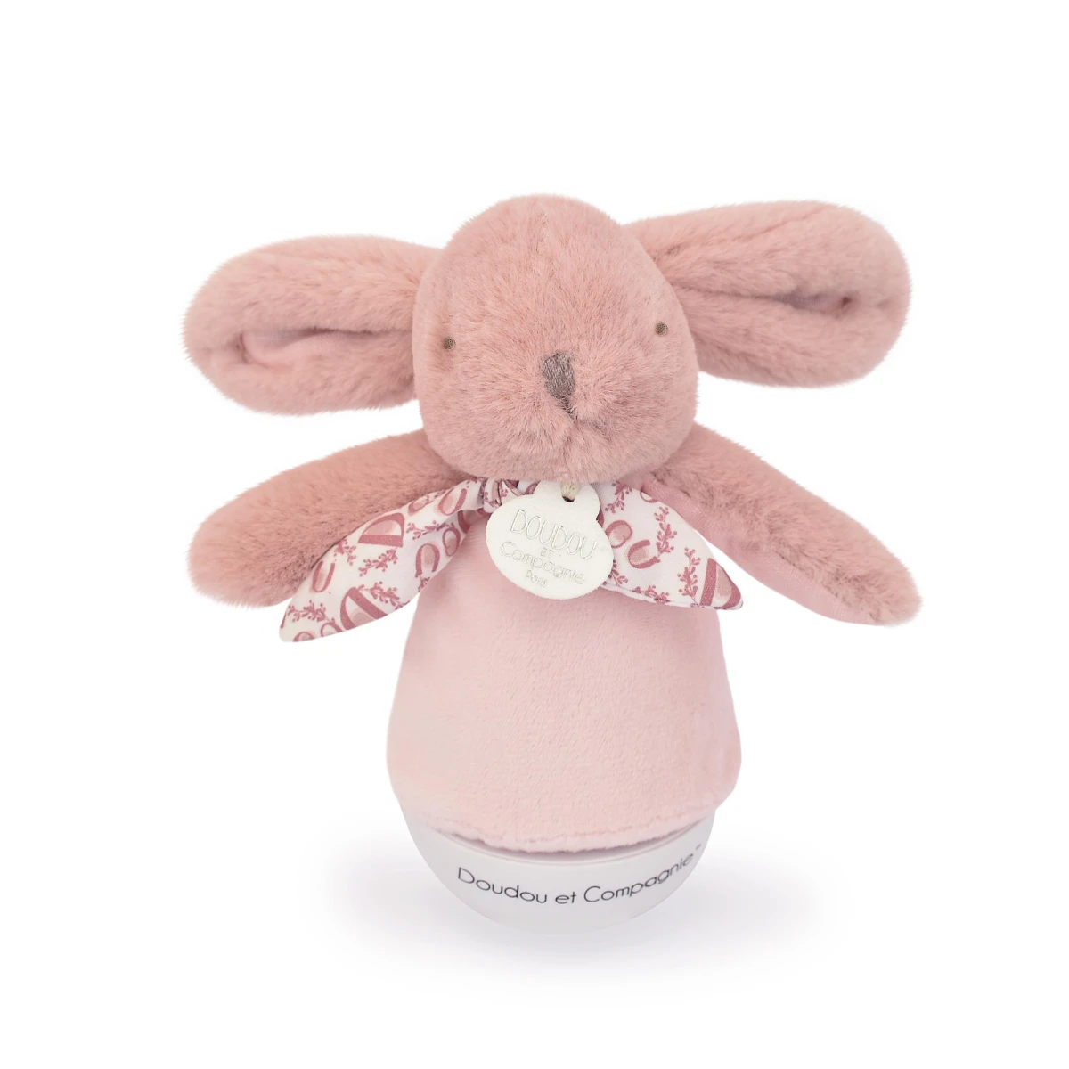DOUDOU ET COMPAGNIE DOUDOU lampka nocna muzyczna Lapin Doudou Culbuto  16 cm różowa
