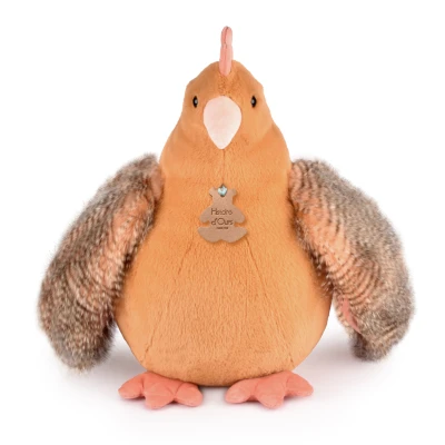 DOUDOU ET COMPAGNIE DOUDOU przytulanka kurka Madame Poule XXL Histoire d'Ours 50 cm pomarańczowa