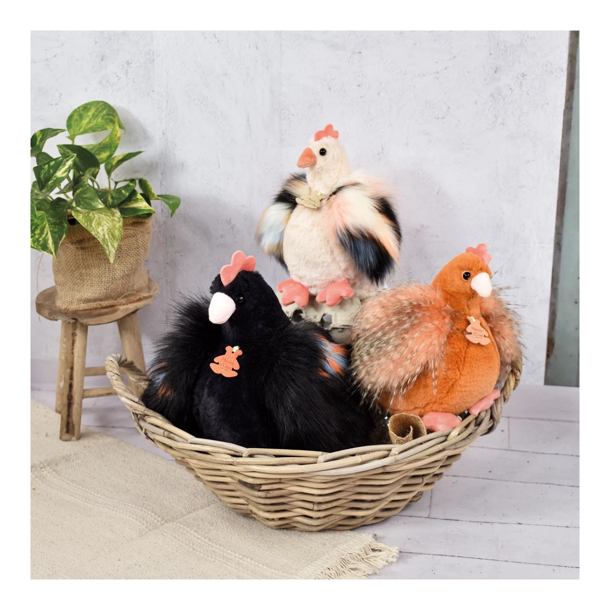 DOUDOU ET COMPAGNIE DOUDOU przytulanka kurka Poulette Histoire d'Ours 28 cm czarna
