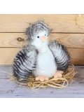 DOUDOU ET COMPAGNIE DOUDOU przytulanka kurka Poulette Histoire d'Ours 20 cm biało-szara