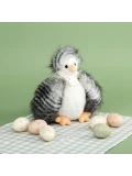 DOUDOU ET COMPAGNIE DOUDOU przytulanka kurka Poulette Histoire d'Ours 20 cm biało-szara