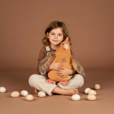 DOUDOU ET COMPAGNIE DOUDOU przytulanka kurka Madame Poule XXL Histoire d'Ours 50 cm pomarańczowa