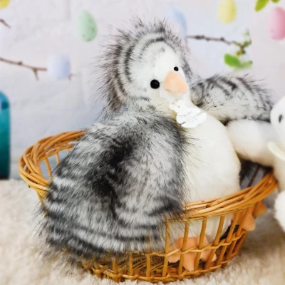 DOUDOU ET COMPAGNIE DOUDOU przytulanka kurka Poulette Histoire d'Ours 20 cm biało-szara