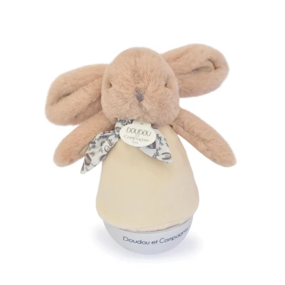 DOUDOU ET COMPAGNIE DOUDOU lampka nocna muzyczna Lapin Doudou Culbuto  16 cm beżowy piaskowy