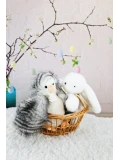 DOUDOU ET COMPAGNIE DOUDOU przytulanka kurka Poulette Histoire d'Ours 20 cm biało-szara