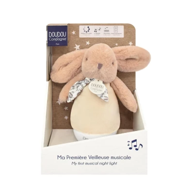 DOUDOU ET COMPAGNIE DOUDOU lampka nocna muzyczna Lapin Doudou Culbuto  16 cm beżowy piaskowy