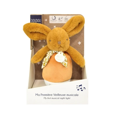 DOUDOU ET COMPAGNIE DOUDOU lampka nocna muzyczna Lapin Doudou Culbuto  16 cm ochra