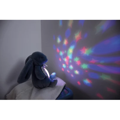 DOUDOU ET COMPAGNIE DOUDOU lampka projektor muzyczny króliczek Lapin Doudou Projection  19 cm niebieski