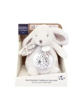 DOUDOU ET COMPAGNIE DOUDOU lampka projektor muzyczny króliczek Lapin Doudou Projection  19 cm biały