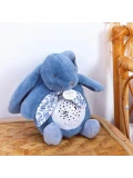 DOUDOU ET COMPAGNIE DOUDOU lampka projektor muzyczny króliczek Lapin Doudou Projection  19 cm niebieski