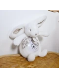 DOUDOU ET COMPAGNIE DOUDOU lampka projektor muzyczny króliczek Lapin Doudou Projection  19 cm biały