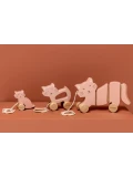 TRIXIE Drewniana zabawka do ciągnięcia z ruchomymi elementami Kot Baby