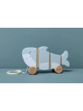 TRIXIE Drewniana zabawka do ciągnięcia z ruchomymi elementami Rekin Baby