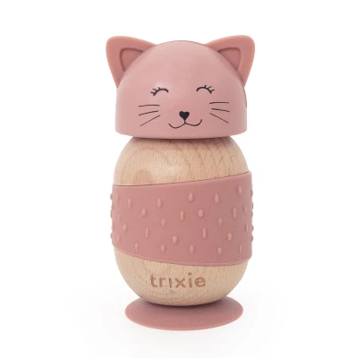 TRIXIE Drewniana silikonowa zabawka do bujania Kot Baby