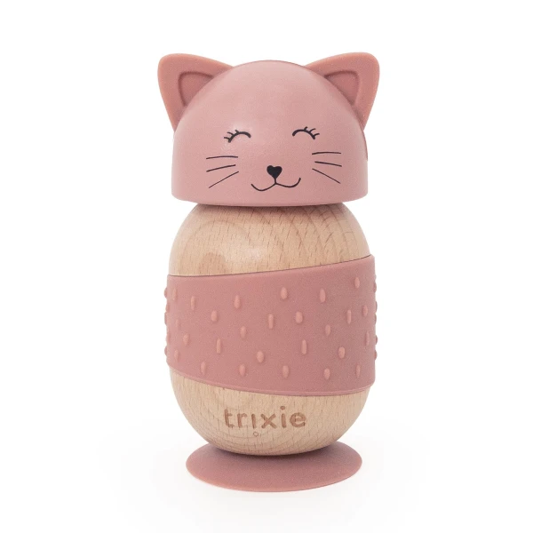 TRIXIE Drewniana silikonowa zabawka do bujania Kot Baby