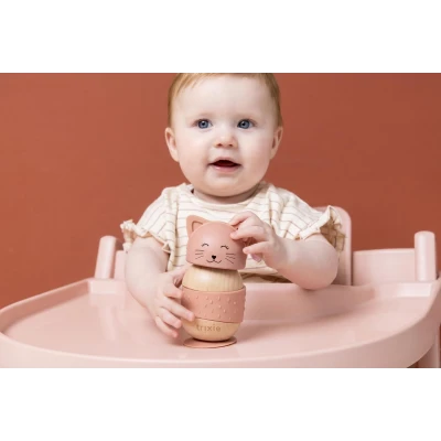 TRIXIE Drewniana silikonowa zabawka do bujania Kot Baby