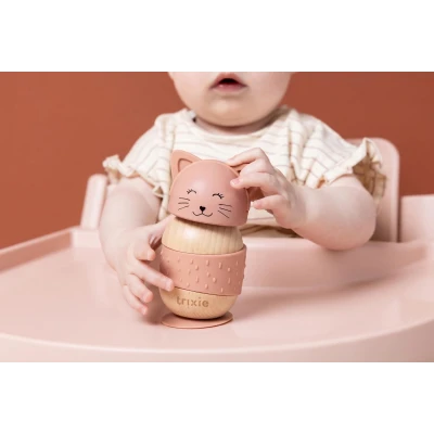 TRIXIE Drewniana silikonowa zabawka do bujania Kot Baby