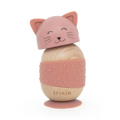 TRIXIE Drewniana silikonowa zabawka do bujania Kot Baby