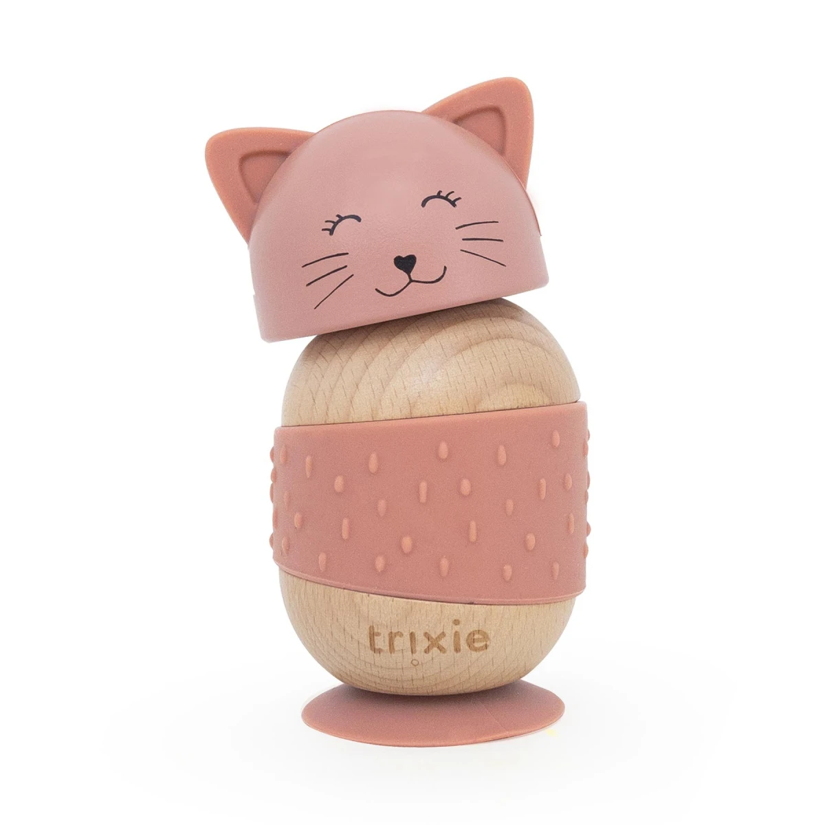 TRIXIE Drewniana silikonowa zabawka do bujania Kot Baby