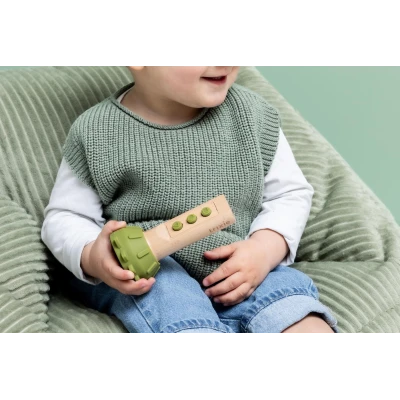 TRIXIE Drewniana latarka z silikonowymi elementami Dinozaur Baby