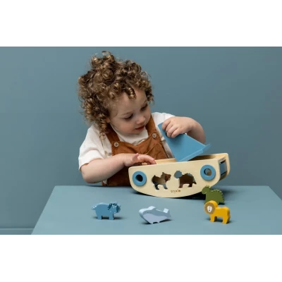 TRIXIE Drewniana łódka statek sorter Baby