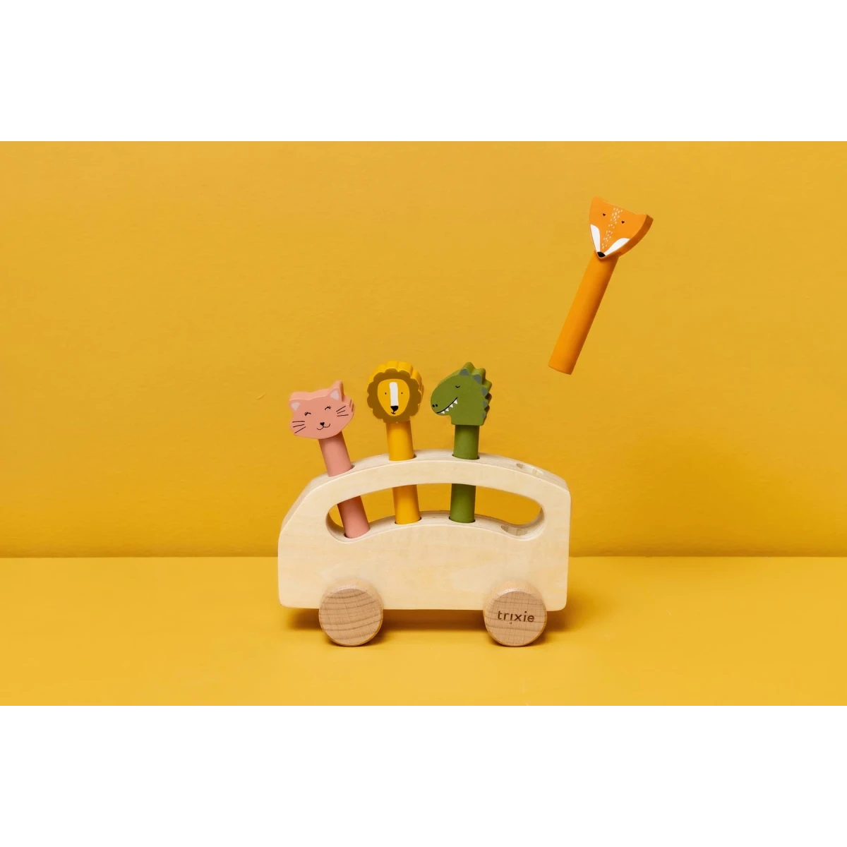TRIXIE Drewniany autobus ze zwierzątkami pop-up Baby