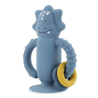 TRIXIE Silikonowa zabawka sensoryczna z przyssawką gryzak Triceratops Baby