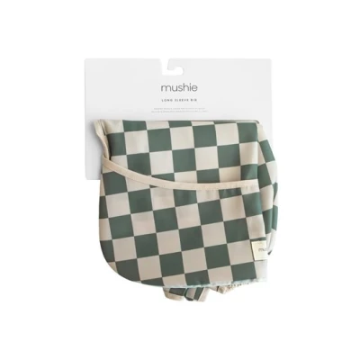 Mushie Śliniak z rękawami Olive Check