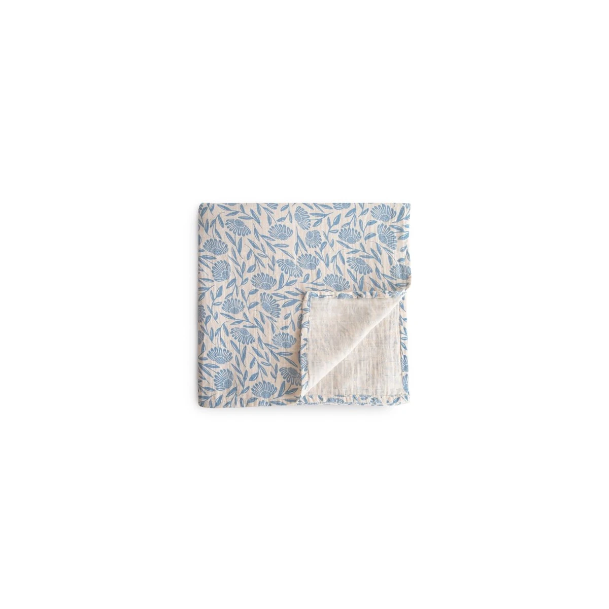 Mushie Otulacz z bawełny organicznej 120x120cm Blue Flowers
