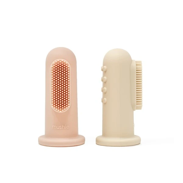 Mushie Szczoteczka Silikonowa na Palec 2-pak Blush / Shifting San