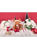 DOUDOU ET COMPAGNIE DOUDOU przytulanki myszki świąteczne Boule de Neige  15 cm 6 szt. ZESTAW