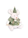 DOUDOU ET COMPAGNIE DOUDOU przytulanki myszki świąteczne Boule de Neige  15 cm 6 szt. ZESTAW