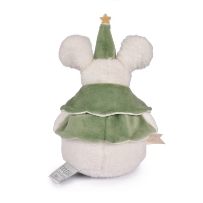 DOUDOU ET COMPAGNIE DOUDOU przytulanki myszki świąteczne Boule de Neige  15 cm 6 szt. ZESTAW
