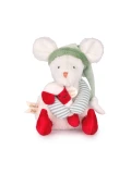 DOUDOU ET COMPAGNIE DOUDOU przytulanki myszki świąteczne Boule de Neige  15 cm 6 szt. ZESTAW
