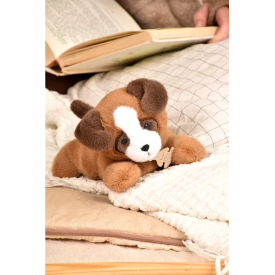 DOUDOU ET COMPAGNIE DOUDOU obciążeniowy pluszowy pies Les P'tits Relax Histoire d'Ours 22 cm brązowy